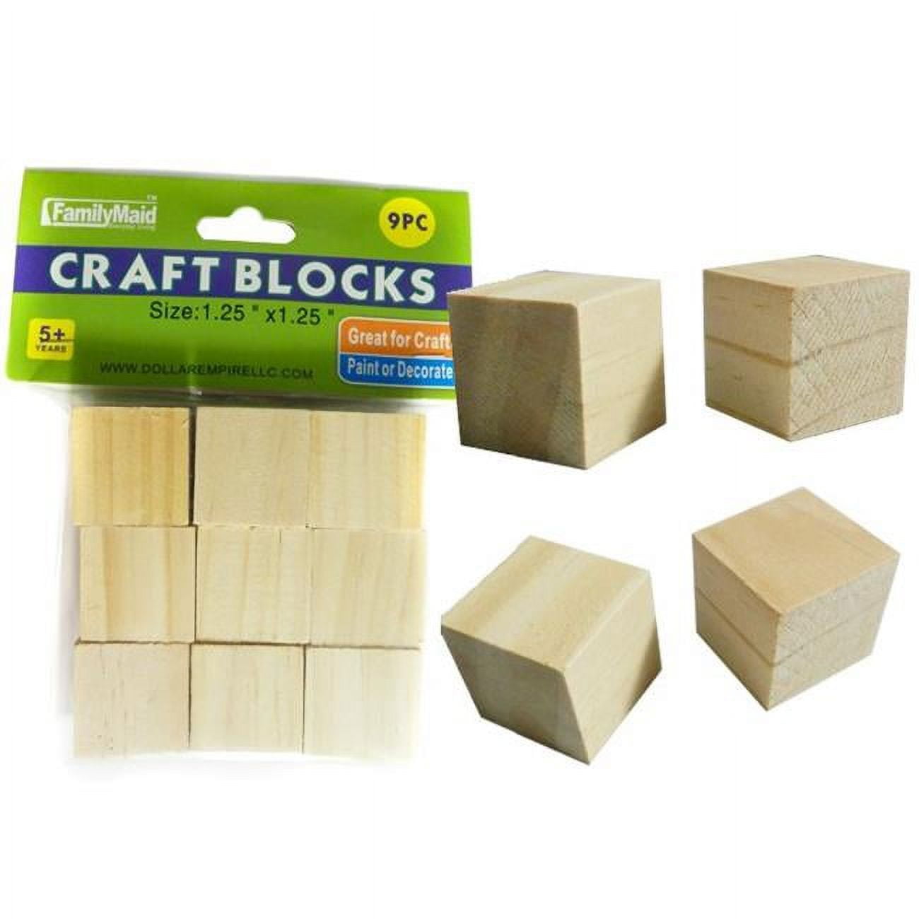 Picture of Familymaid 34148 1.25 x 1.25 in. Craft Wood Blocks, 9 Piece - Pack of 96