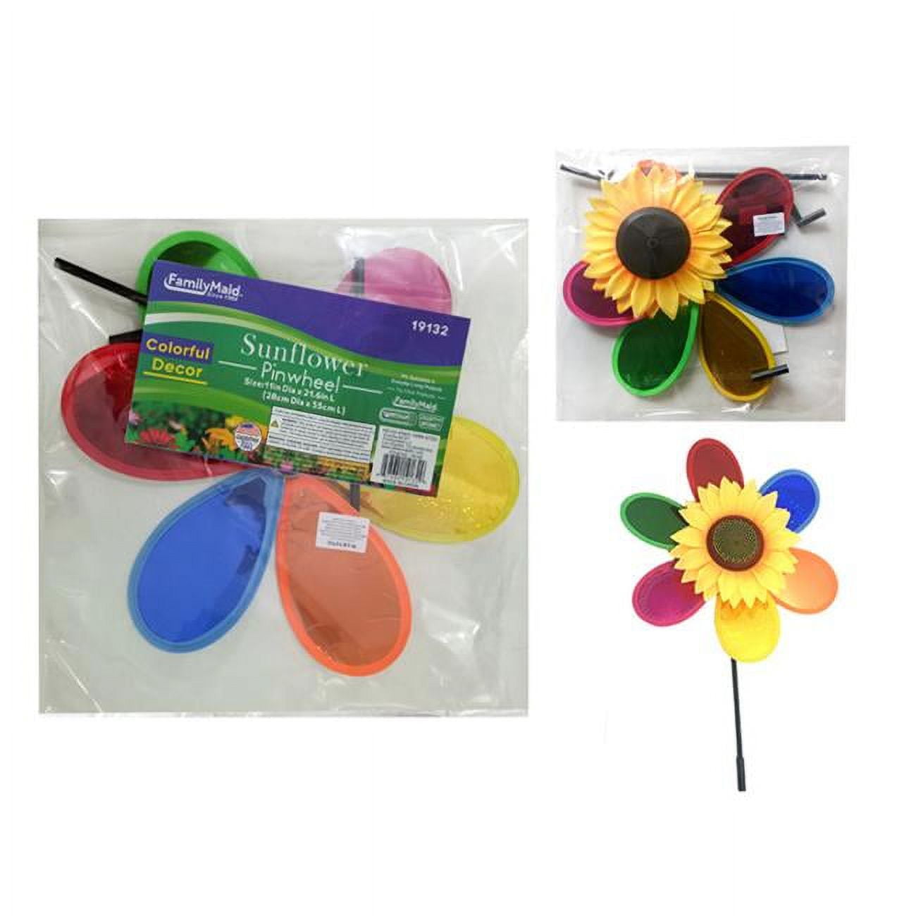 Picture of Familymaid 19132 21.6 in. 11 in. Dia. l-Stake Sunflower Pinwheel - Pack of 144