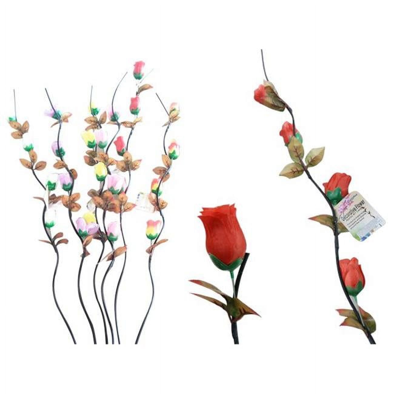 Picture of Familymaid 27414 Red&#44; Pink&#44; White & Yellow Purple 4 Heads Long Stem Flower - Pack of 144