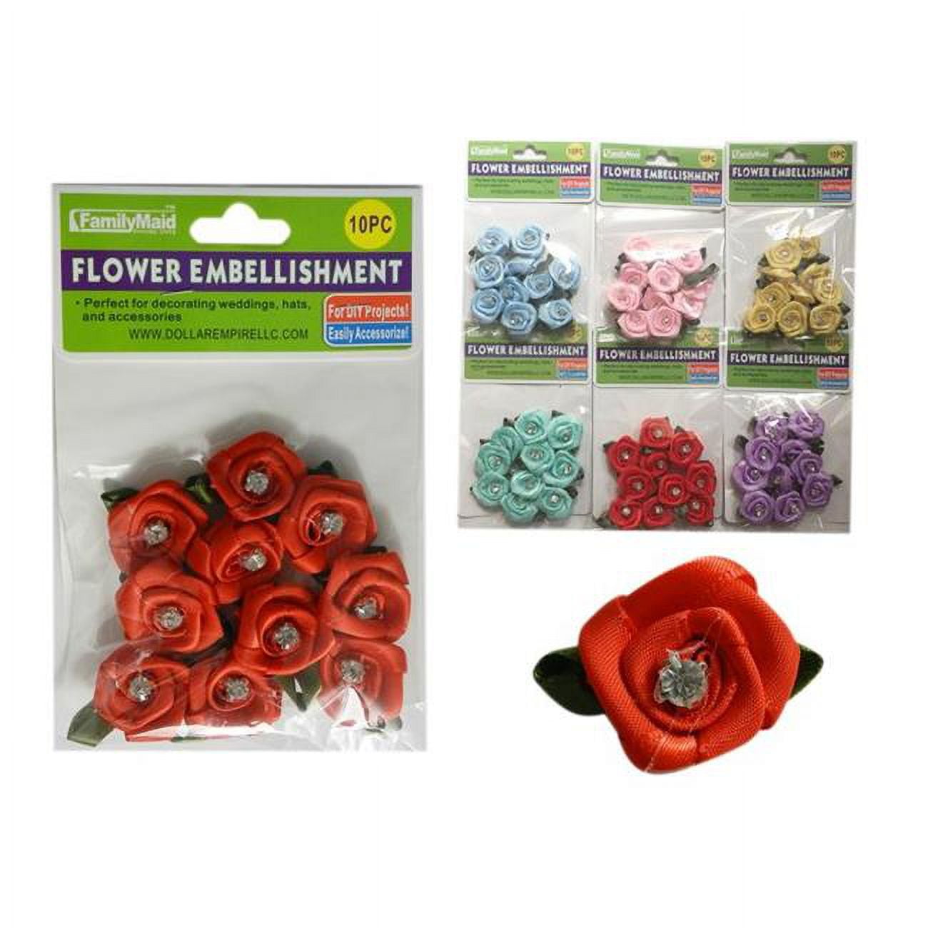 Picture of Familymaid 27475 Blue&#44; Pink & Red Green Purple Orange Flower Embellishment&#44; 10 Piece - Pack of 288