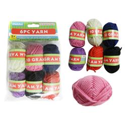 Picture of Familymaid 99020 10 gm White&#44; Black & Pink Purple Red Blue Mini Yarn 6 Piece - Pack of 96