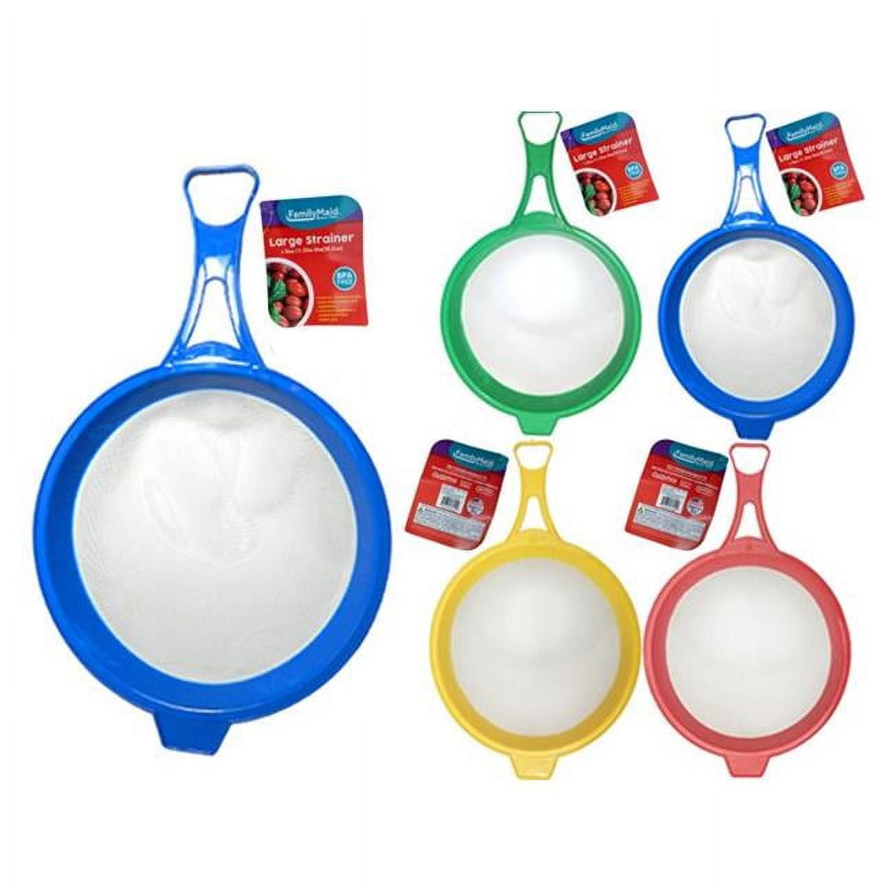Picture of Familymaid 13155 11.25 in. Red&#44; Blue & Yellow&#44; Green Strainer with Handle - Pack of 72
