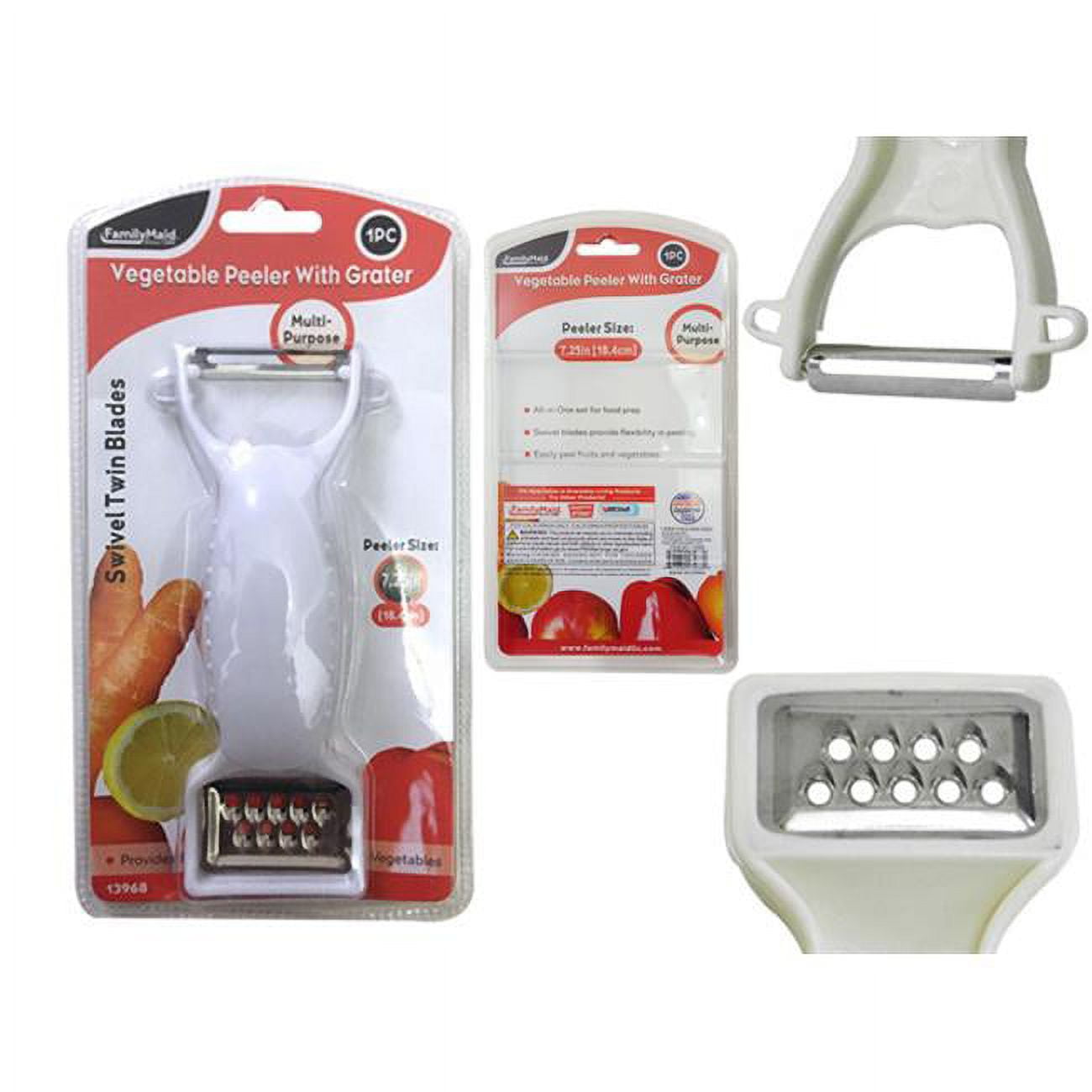 Picture of FamilyMaid 13968 White Vegetable Peeler & Grater&#44; Pack of 144