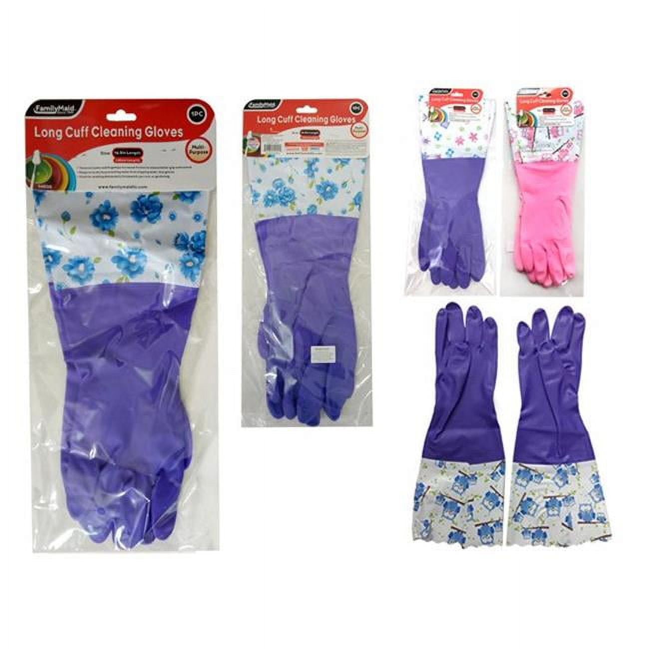Picture of FamilyMaid 14020 Pink & Purple Long Cuff Gloves&#44; Pack of 2 - Case of 144