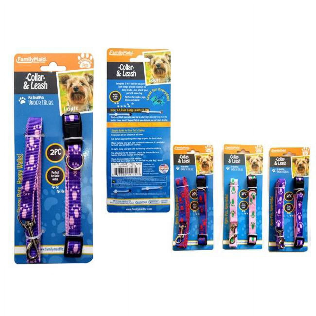 Picture of FamilyMaid 19171 1.2 x 1.2 m 2 Piece Pet Collar & Leash&#44; Assorted Color - Pack of 144