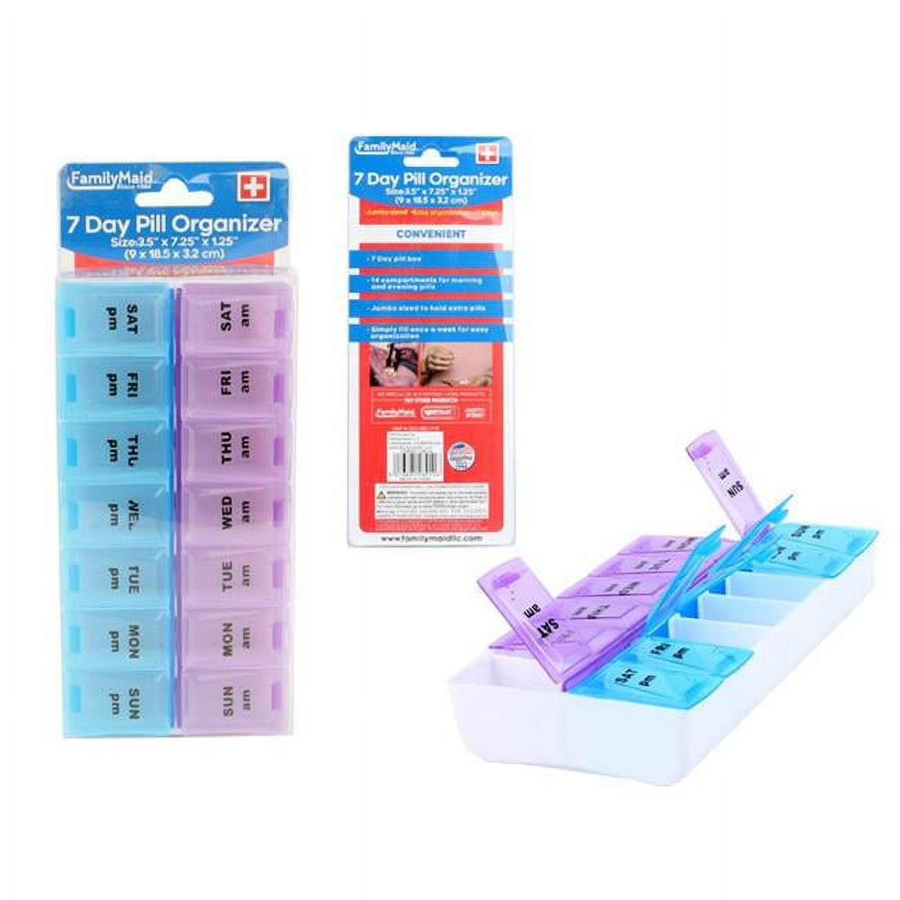 Picture of Family Maid 12601A 7 Days 2 Layer D & N Pill Box - Pack of 72