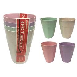 Picture of FamilyMaid 61359 3.3 dia. x 4.5 in. 4 Assorted Color Plastic Tumbler, 4 Piece - Pack of 96