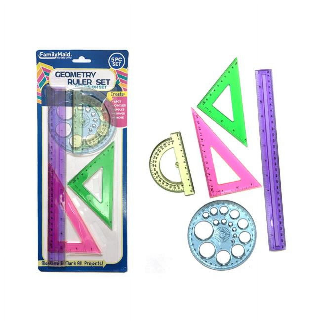 Picture of FamilyMaid 26649 Blue & Pink Geometry Ruler Set&#44; 5 Piece - Pack of 144