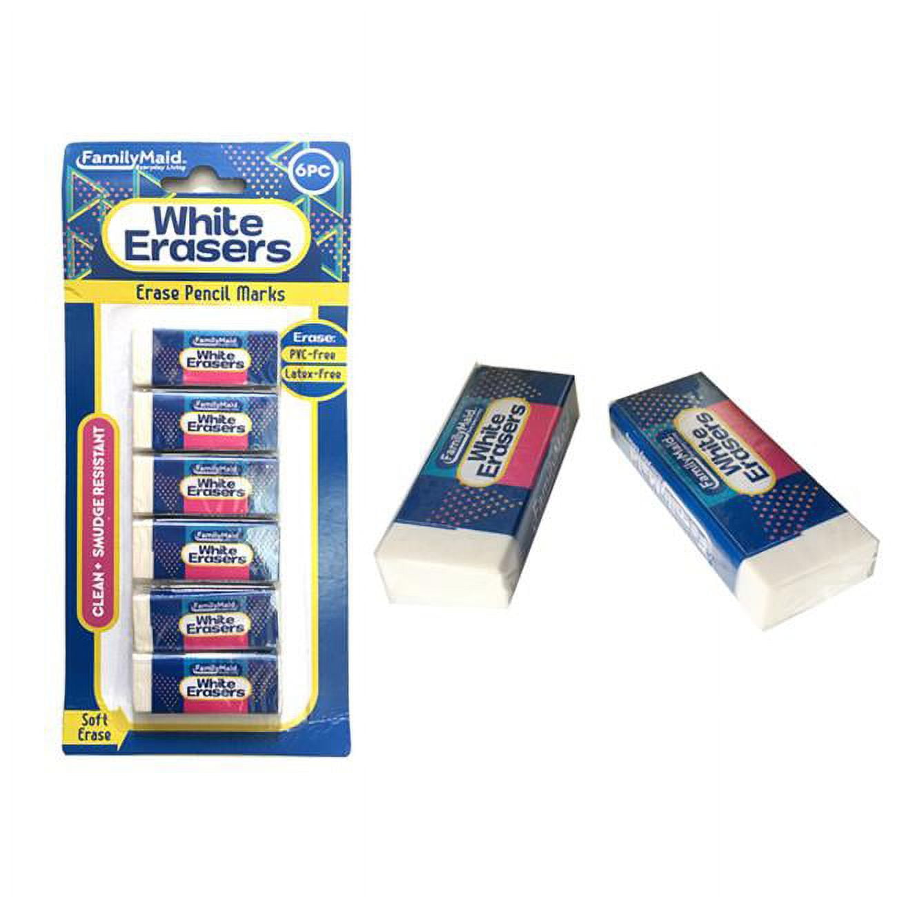 Picture of FamilyMaid 26650 6 Piece White Erasers - 5 x 2 x 1 cm&#44; Pack of 144