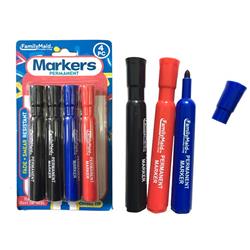 Picture of FamilyMaid 26654 Black&#44; Blue & Red Permanent Markers - 4 Piece - Pack of 144