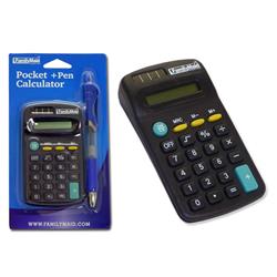 Picture of FamilyMaid 26579 Pocket Calculator with Pen, Pack of 144