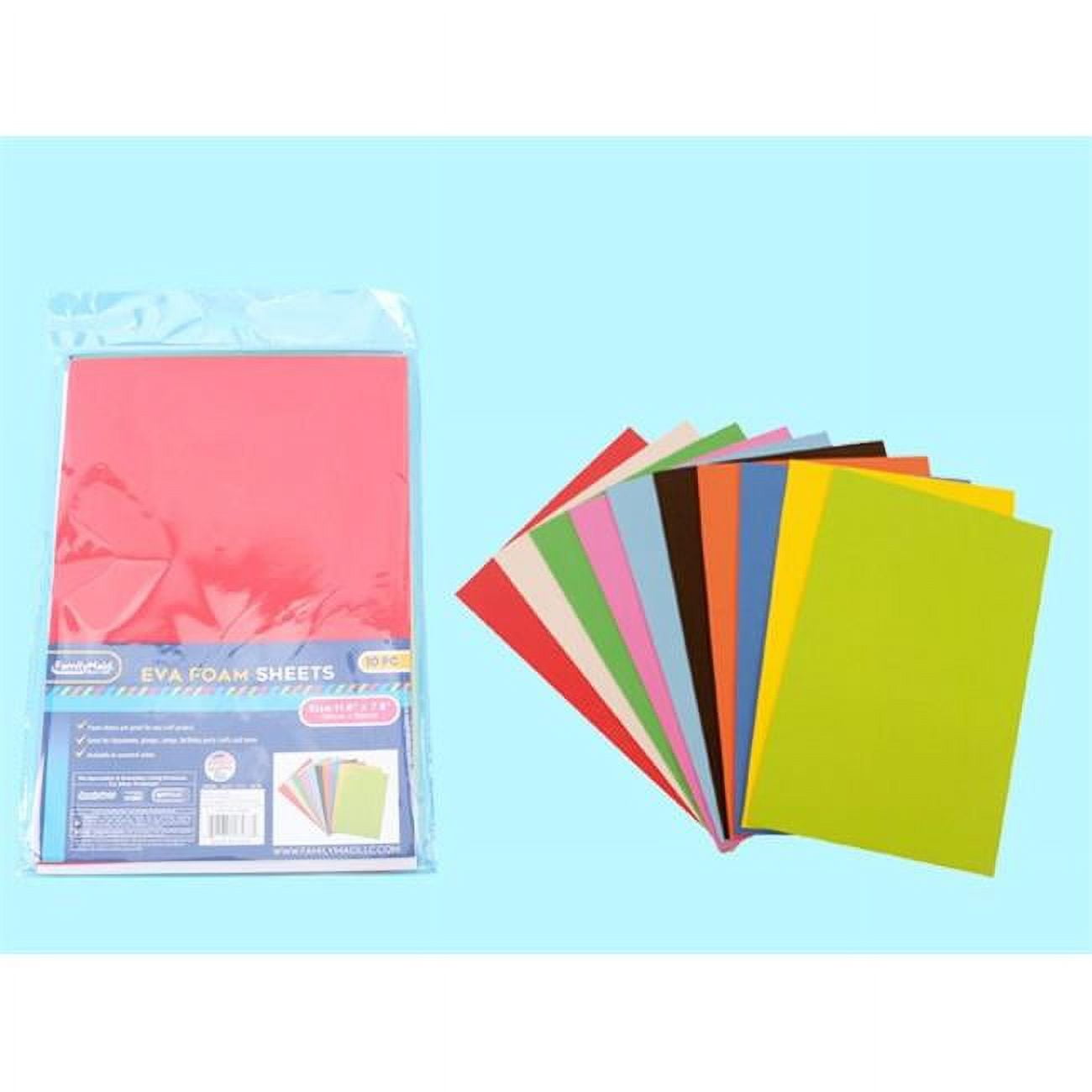 FamilyMaid 26988 11.8 x 7.9 Assorted Color Eva Foam Sheets, 10 Piece - Pack of 96 -  Family Maid