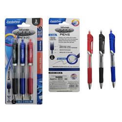 Picture of FamilyMaid 26782A 0.7 mm Retractable Gel Pen with Frip&#44; Black&#44; Red & Blue - 3 Piece