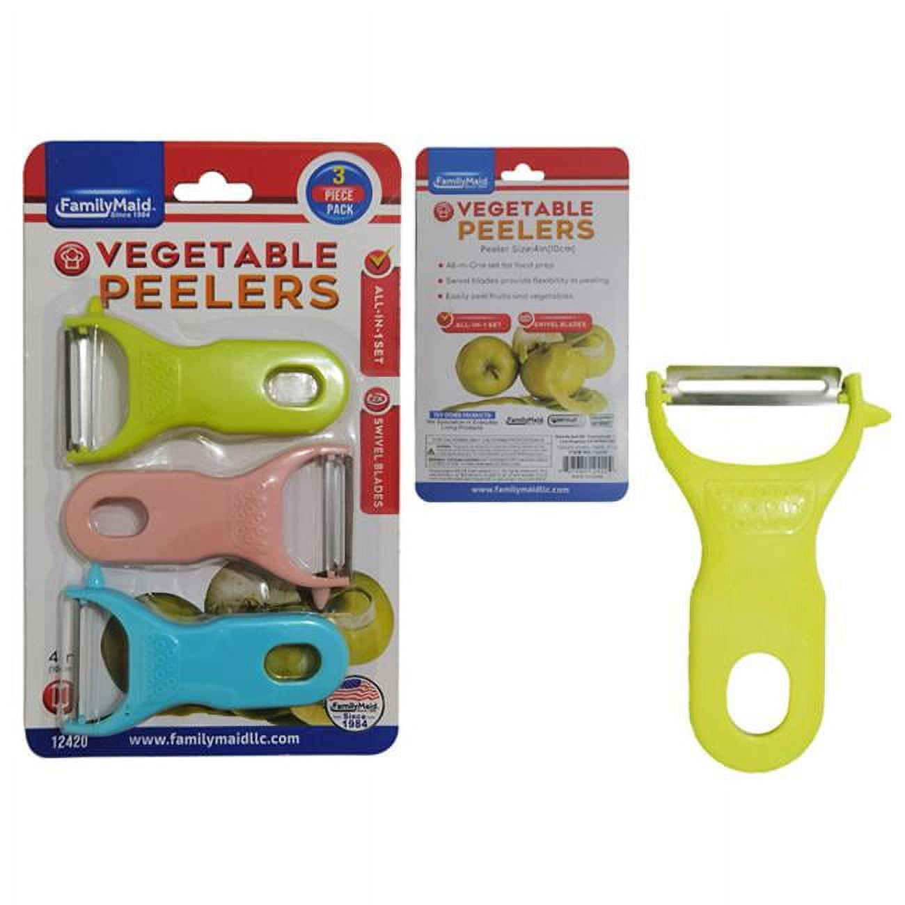 Picture of FamilyMaid 12420 Vegetable Peeler with Blister & Card - 3 Piece