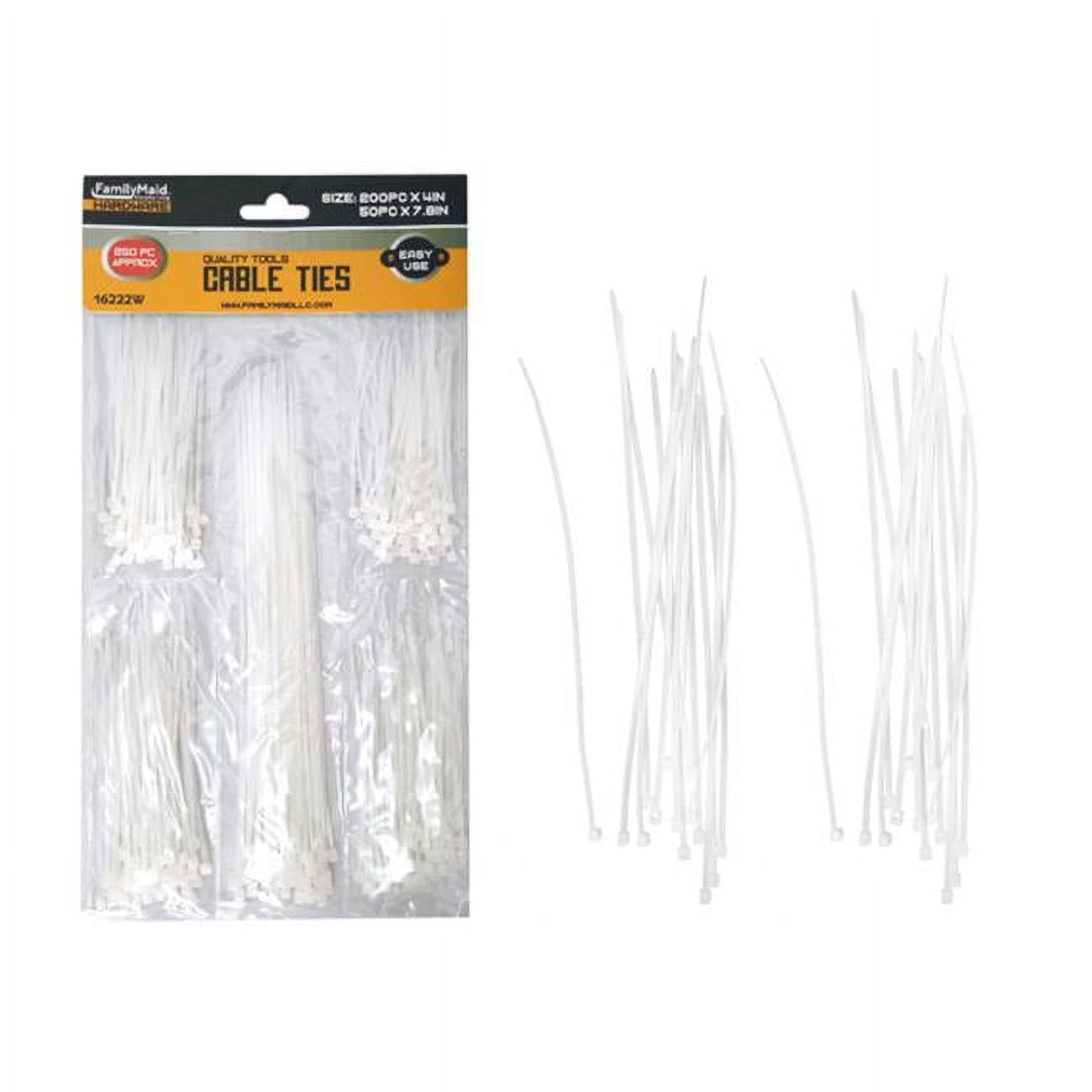 Picture of FamilyMaid 16222W Cable Tie, White - 250 Piece