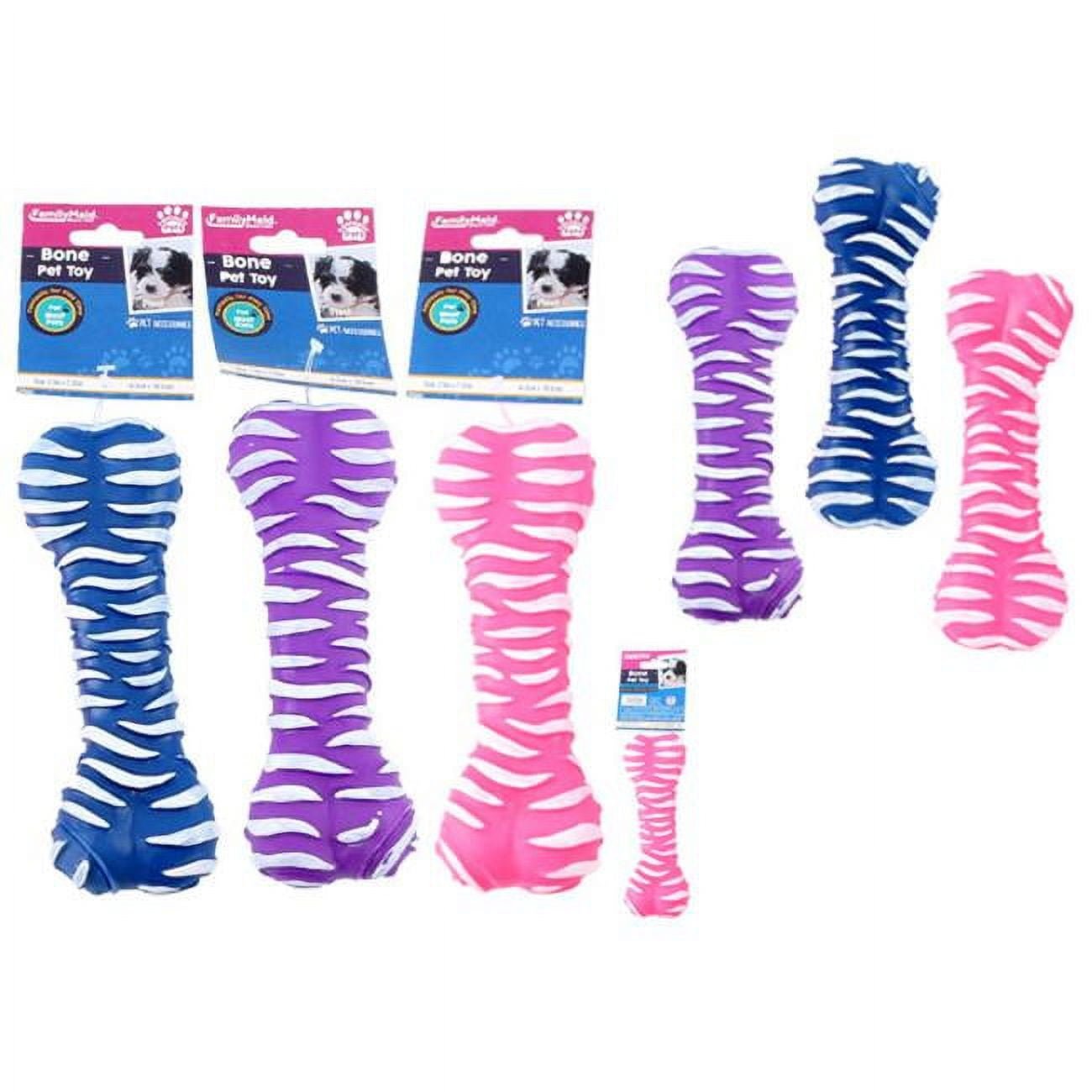 Picture of FamilyMaid 19344A 2.5 x 7.25 in. Bone Squeaky Pet Toy&#44; Blue&#44; Pink & Purple