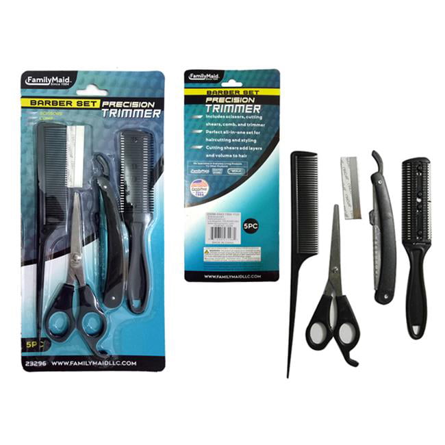 Picture of FamilyMaid 23296 Barber Set, Black - 5 Piece