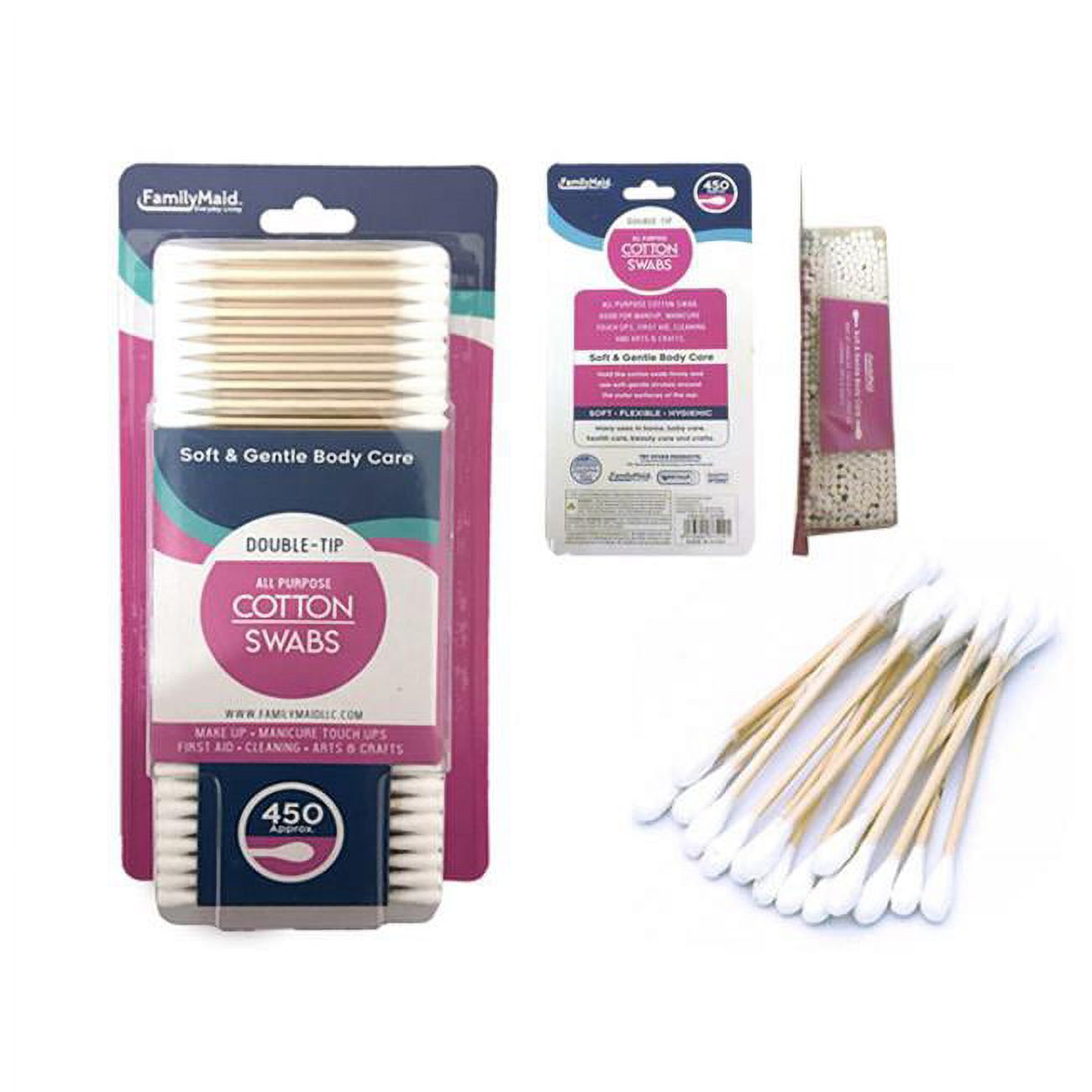 Picture of FamilyMaid 23752P Wooden Cotton Swab - 450 Piece