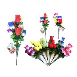 Picture of FamilyMaid 27433 15.7 in. 9 Head Rose Flower&#44; 6 Assorted Color & Mix Color