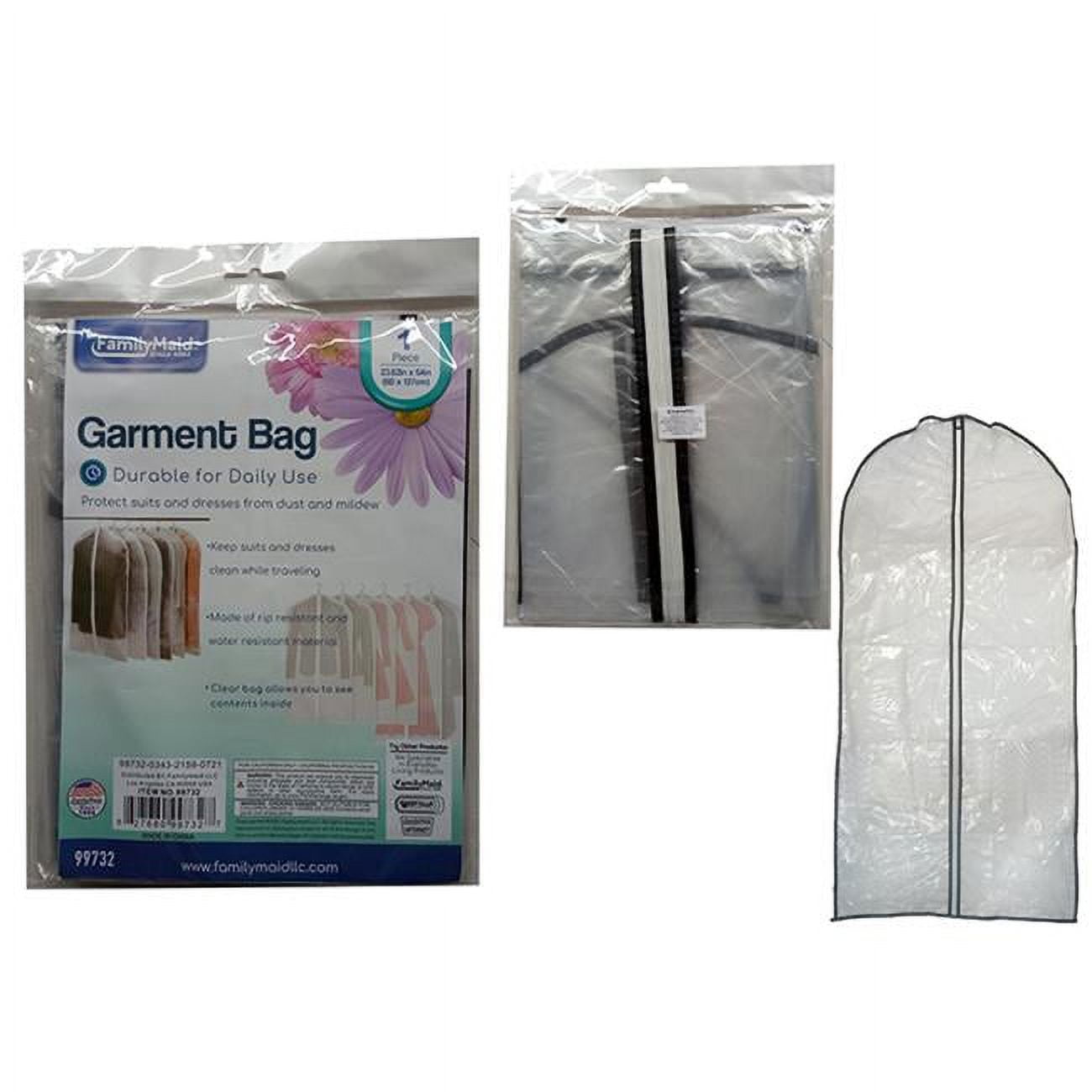 Picture of FamilyMaid 99732 60 x 137 cm Garment Polypropylene Bag with Window, Clear