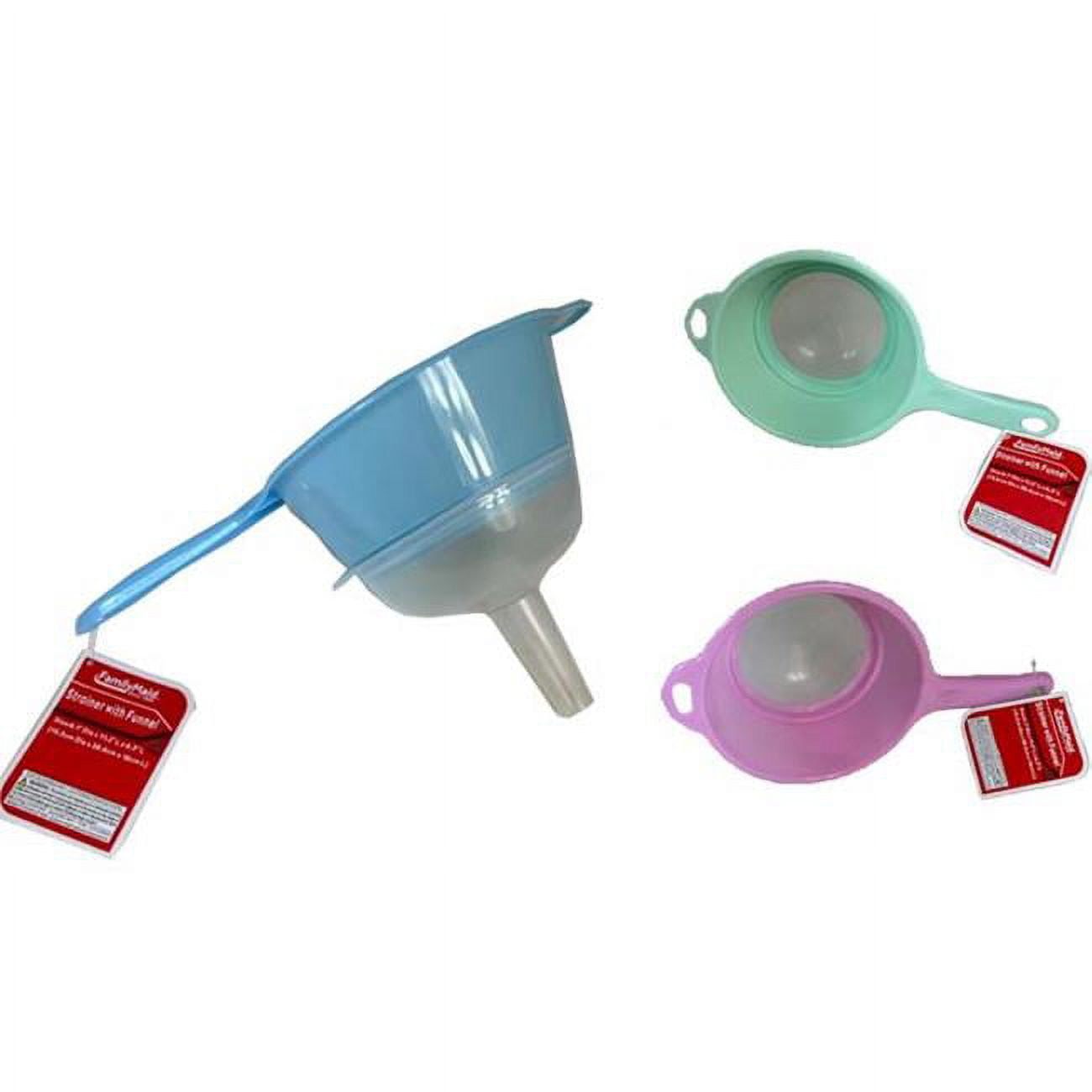 Picture of Familymaid 14223 6.1 in. Dia. x 11.2 x 6.3 in. Strainer with Funnel&#44; 3 Assorted Color
