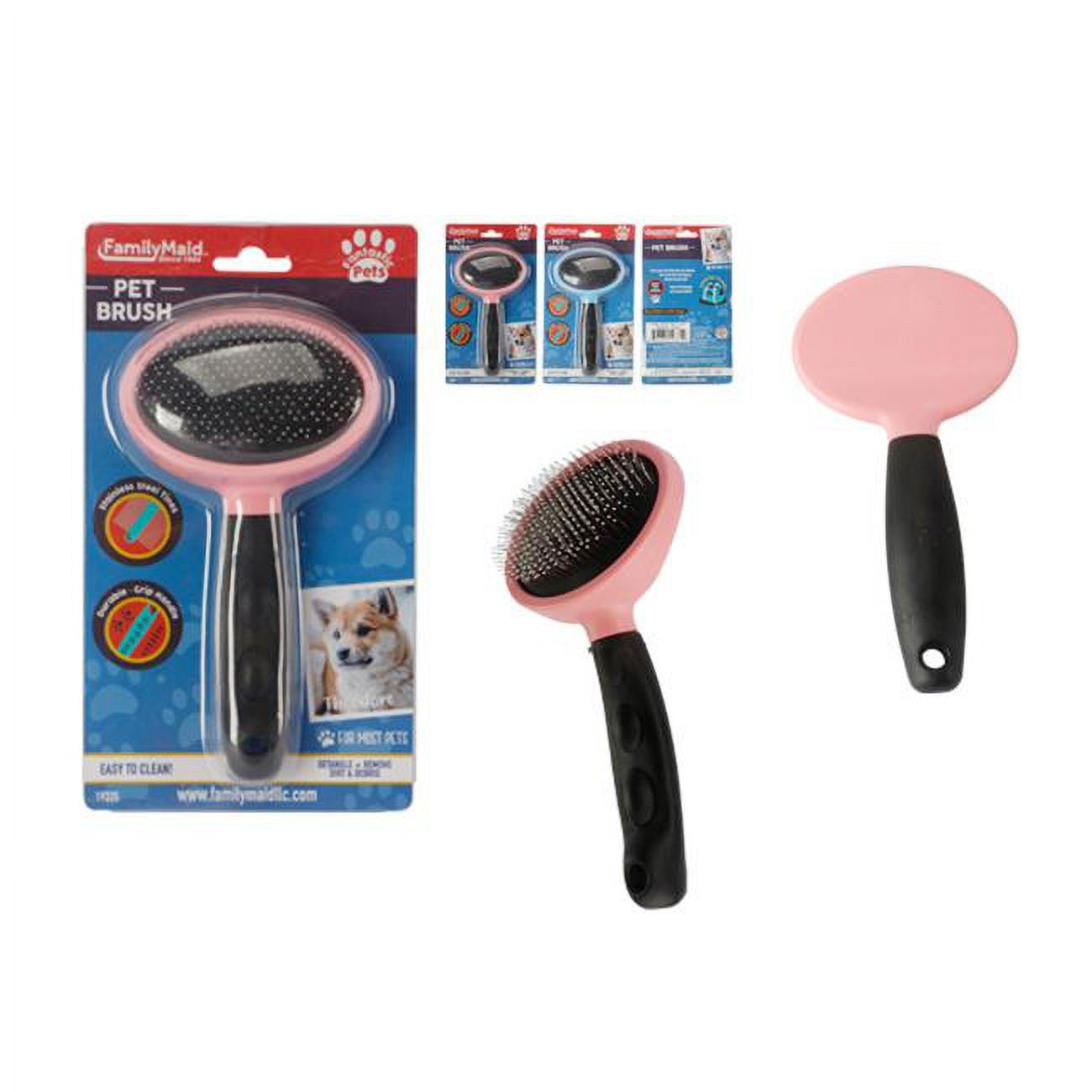 Picture of Familymaid 19335 3.75 x 7 in. Pet Brush&#44; Blue & Pink