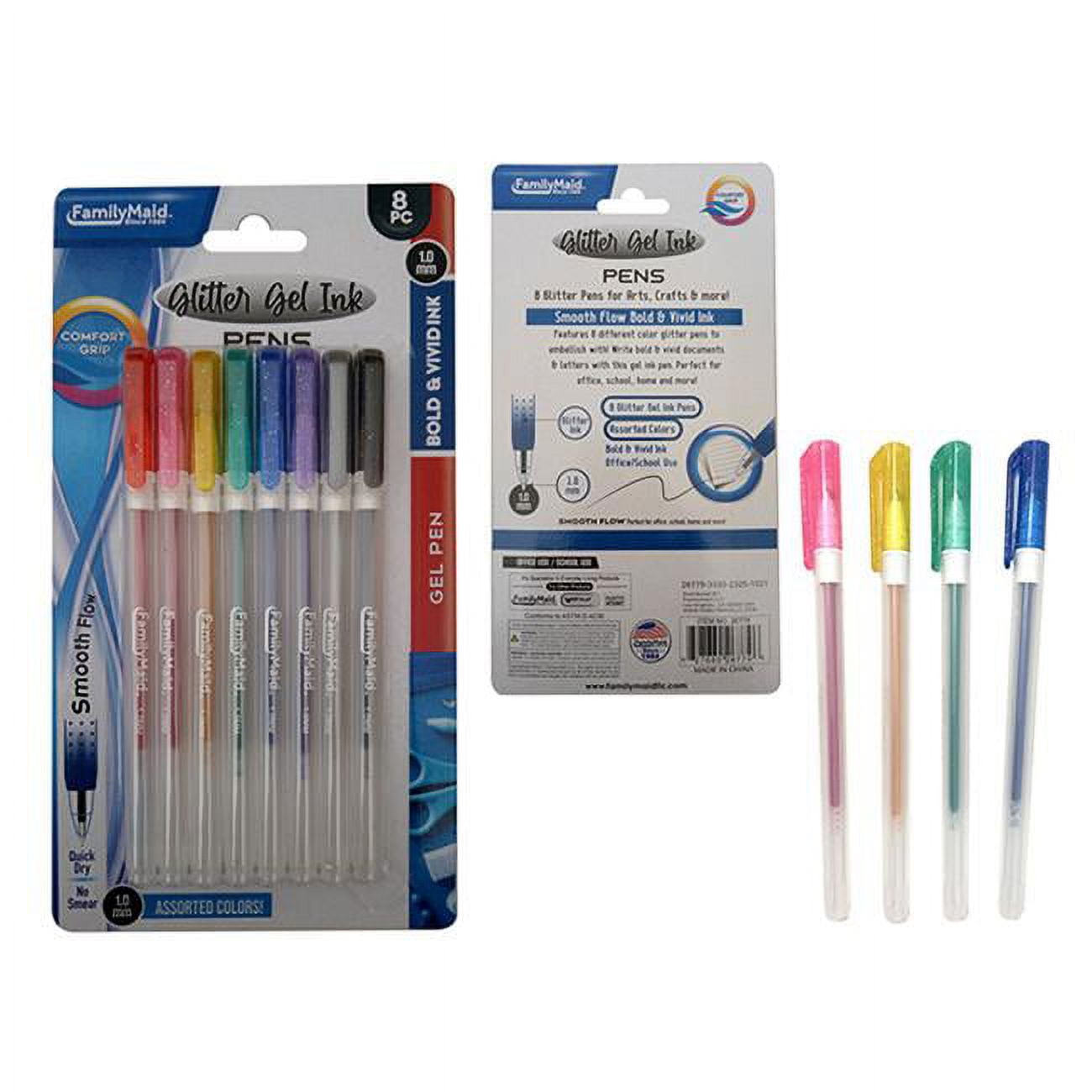 Picture of Familymaid 26779 6 in. Glitter Ink Gel Pens&#44; Assorted Color - 8 Piece