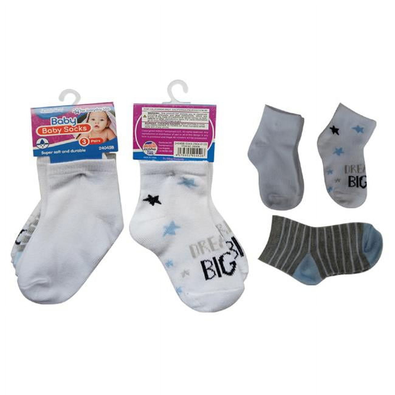 Picture of Familymaid 24045B Baby Sock for Boy&#44; 3 Assorted Color - 3-9 Months - 3 Pair