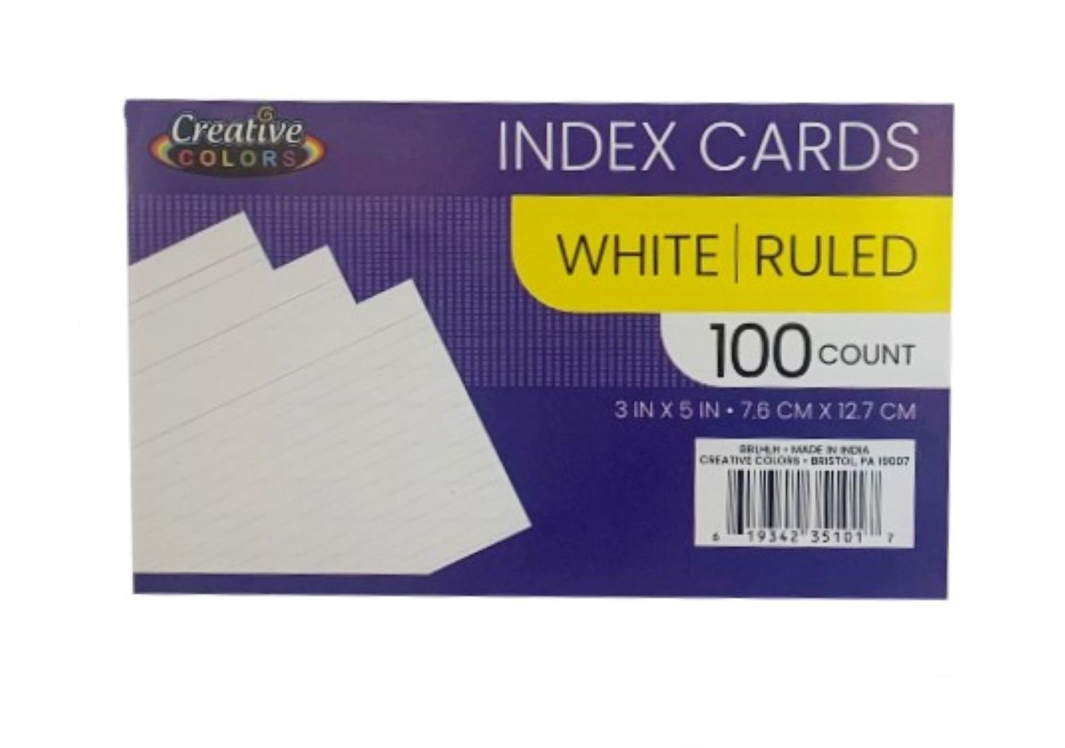 Ruled Index Cards - 100 Pack, 3 x 5 case of 60