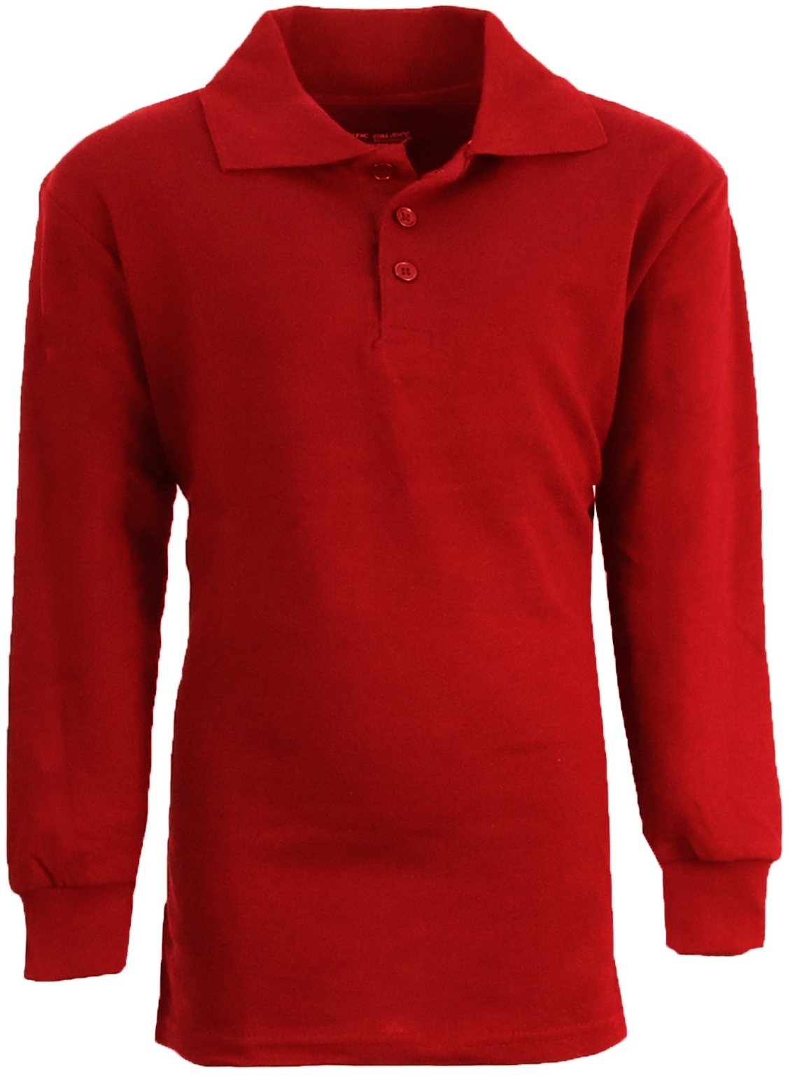 Boys' Uniform Polo Shirts - Sizes 4 - 7, Red, Long Sleeve case of 36