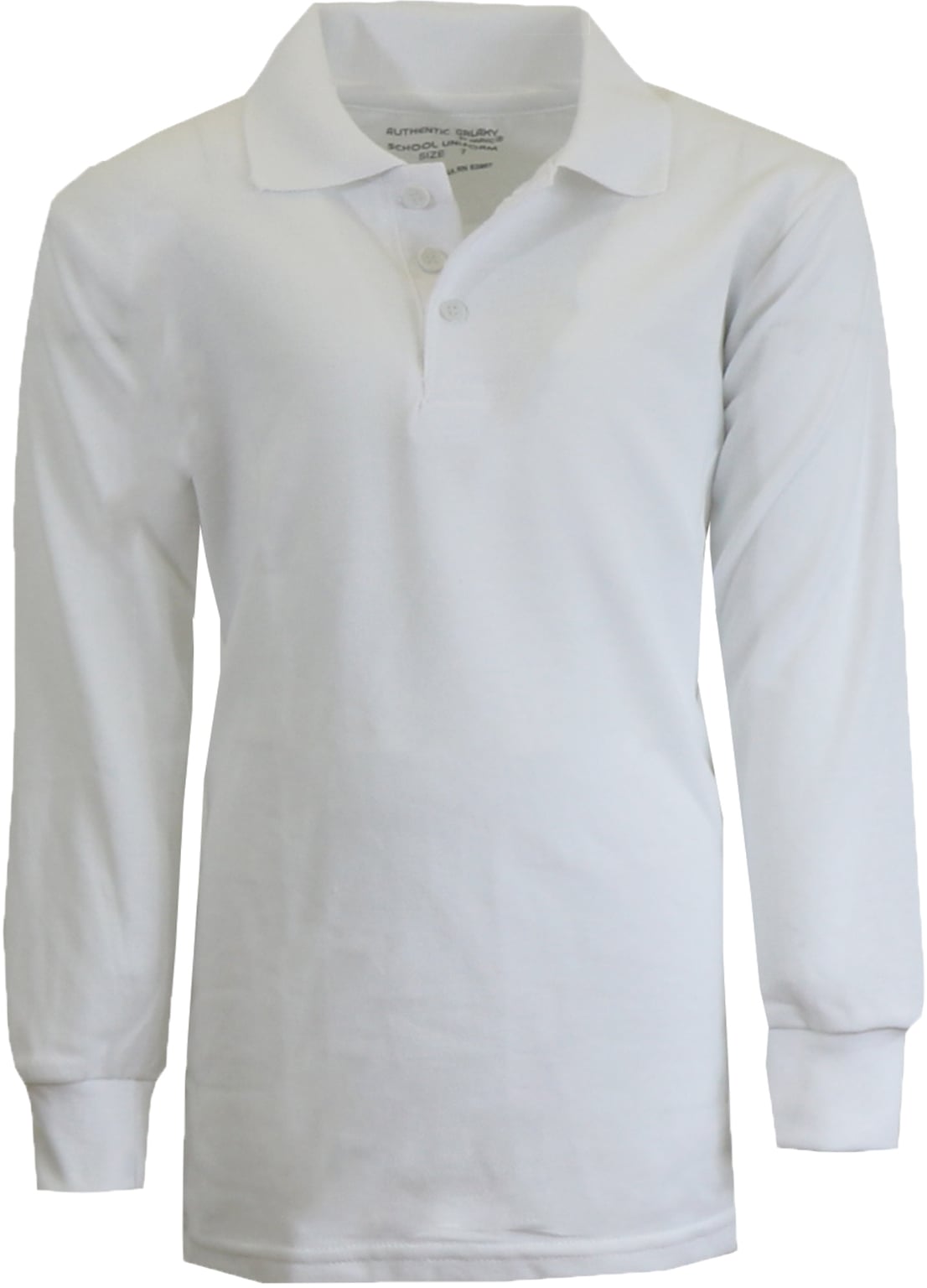 Boys' Uniform Polo Shirts - Sizes 5, White, Long Sleeve case of 36
