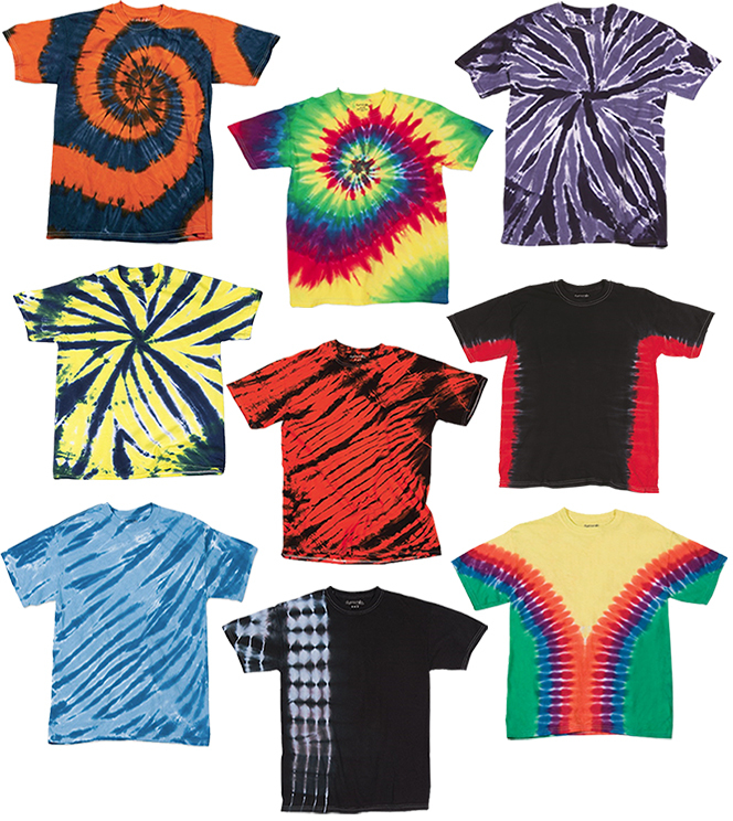 Kids' Irregular T-Shirts, Assorted Tie Dye, Medium case of 72