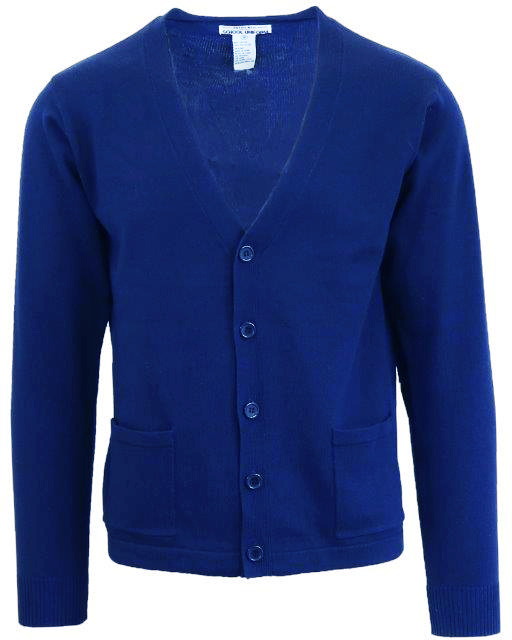 Kid's Cardigans - Sizes 4 - 7, Royal Blue, V-Neck case of 24