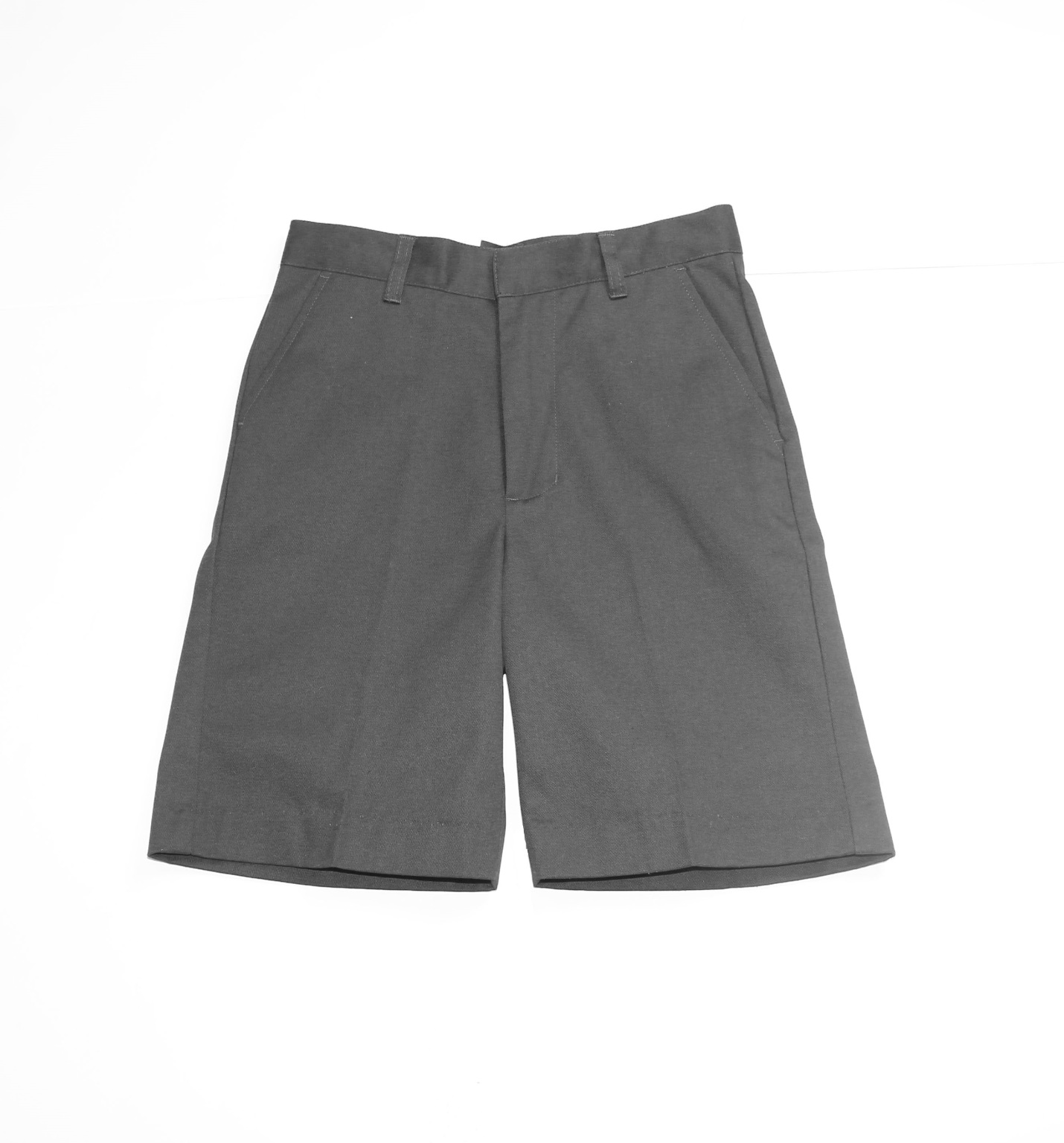 Boys' Uniform Shorts - Sizes 4 - 7, Gray, Flat Front case of 24