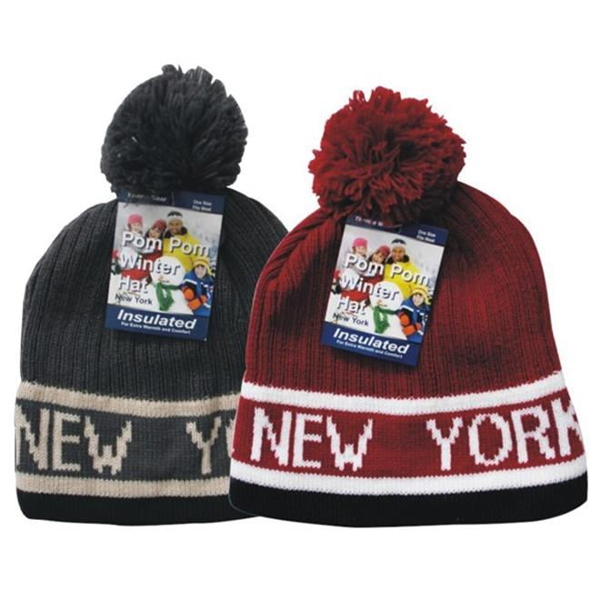Picture of DDI 1870779 &quot;New York&quot; Knit Pom Hats Case of 72
