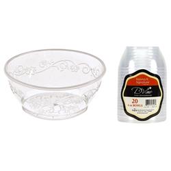 Picture of DDI 2269830 Heavyweight Plastic 6 oz. Clear D'Vine Bowl 20-Packs - Hanna K. Signature Case of 24