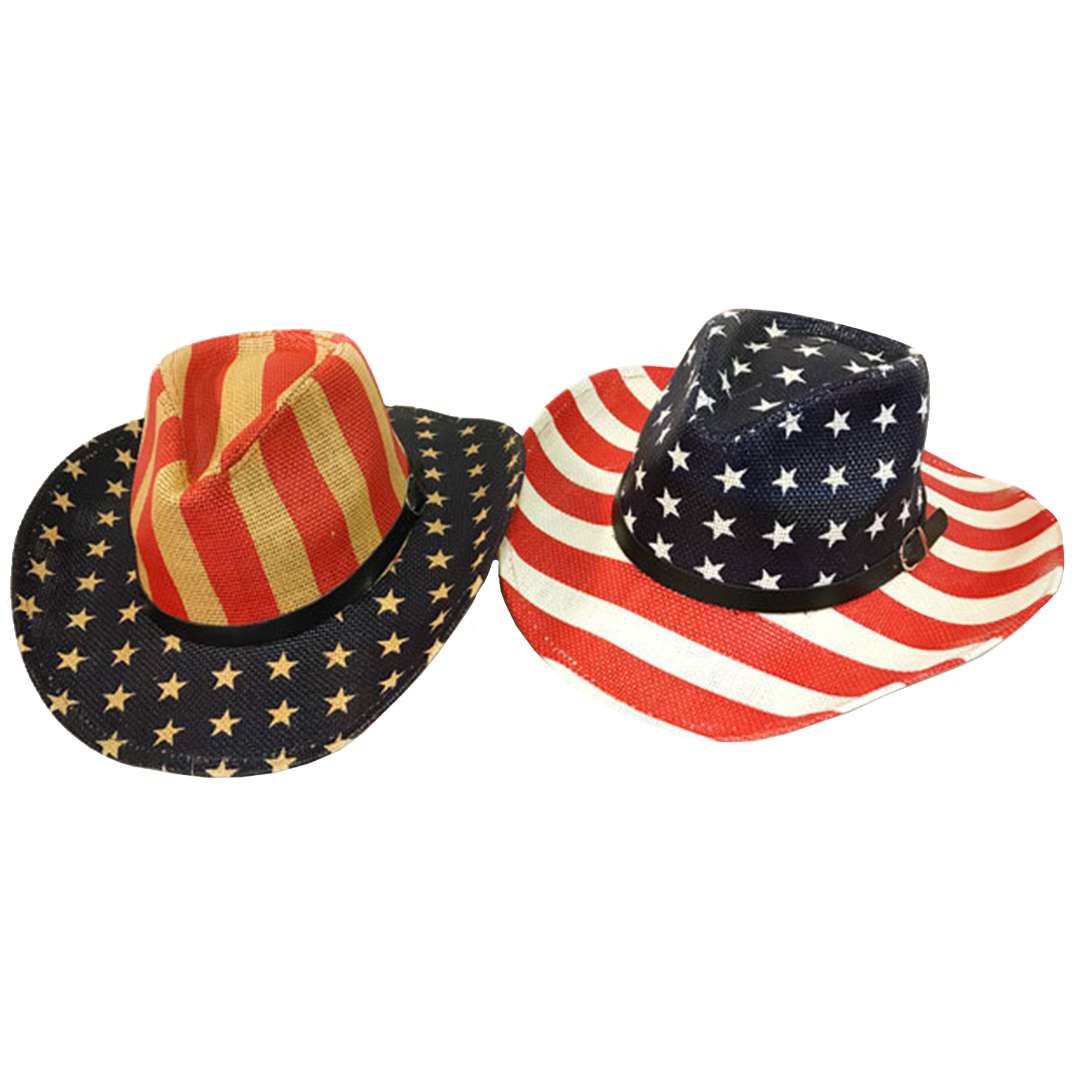 Stars & Stripes Cowboy Hats - Assorted case of 12