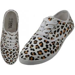 Picture of DDI 1934316 Women&apos;s Ivory Leopard Printed Canvas Shoes (24 pairs) Case of 24