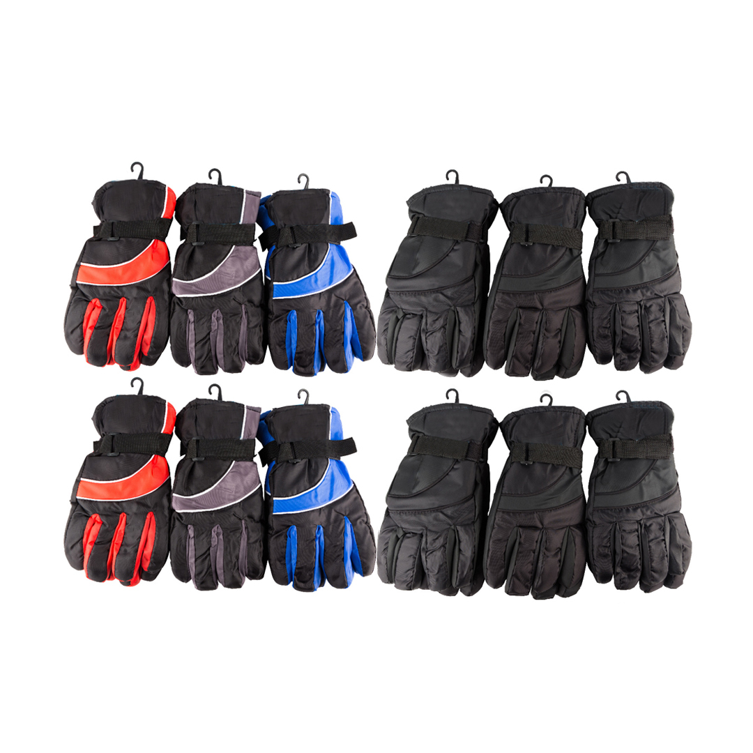 Men's Ski Gloves - Adjustable, Assorted Colors case of 60