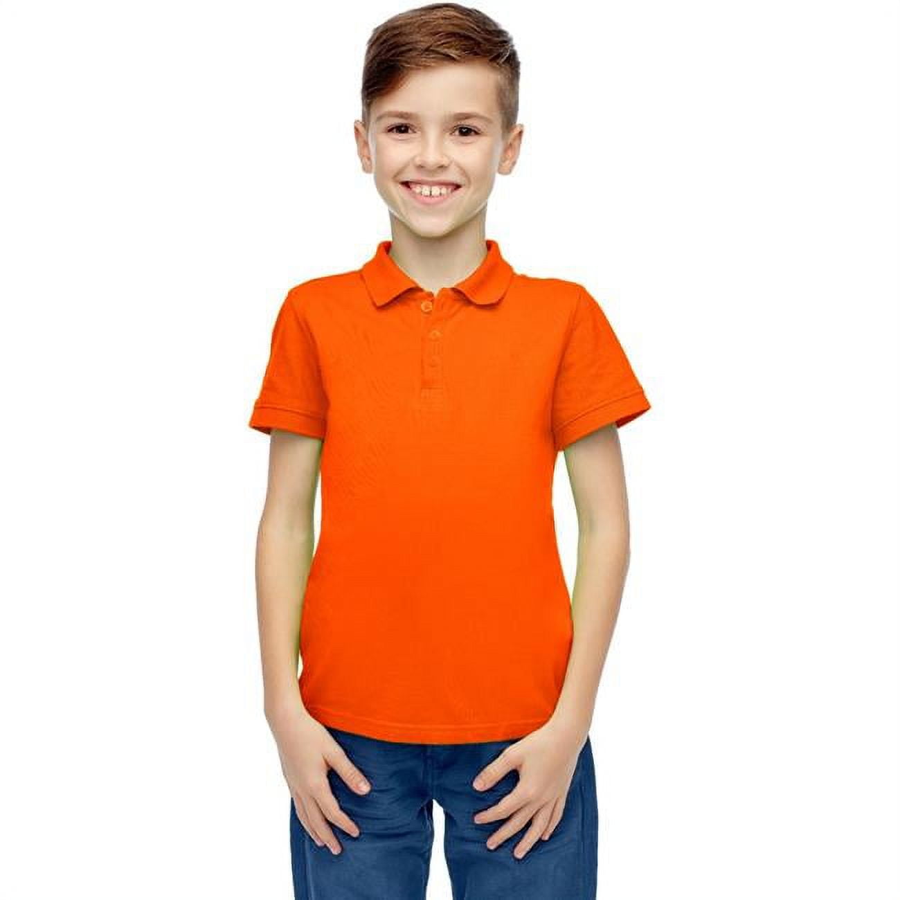 Picture of DDI 2191466 Boys&apos; Short Sleeve Orange Polo Shirts - Size 8-14 Case of 36
