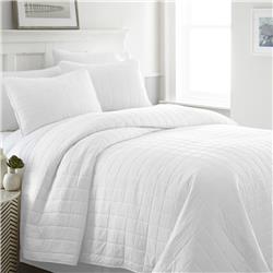 Picture of DDI 2275356 King Premium Square Pattern Quilted Coverlet Set - White Case of 9