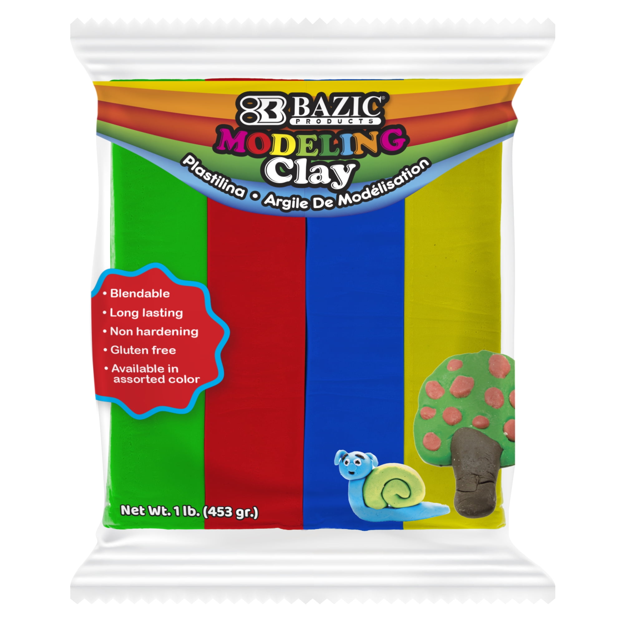 Picture of DD 2286578 BAZIC 4 Primary Colors 1 lbs Modeling Clay Sticks&#44; Case of 24