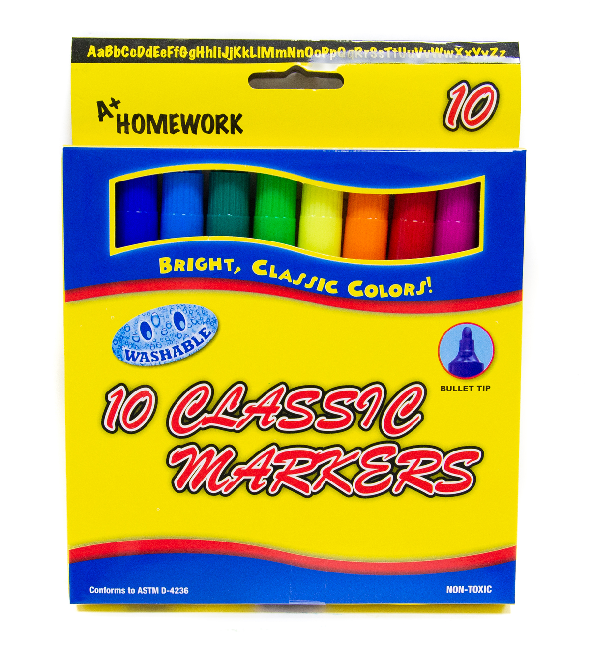 DDI  A+ Homework Markers - 10 Count  Washable  Assorted Bright Colors Case of 48