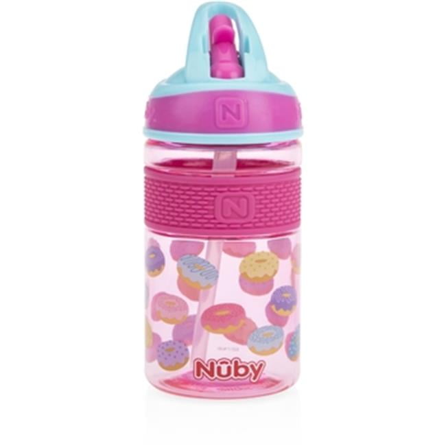 Picture of Nuby 2314943 12 oz Nuby Flip-it Freestyle Hard Straw Cup - Pink Donuts - Case of 12