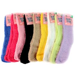 2320173 Solid Color Ladies Fuzzy Socks, Assorted Color - Case of 72 - 72 Per Pack -  DDI