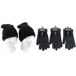 Picture of DDI 2321551 Adult Merino Wool Hat &amp; Gloves Combo - Black Case of 120