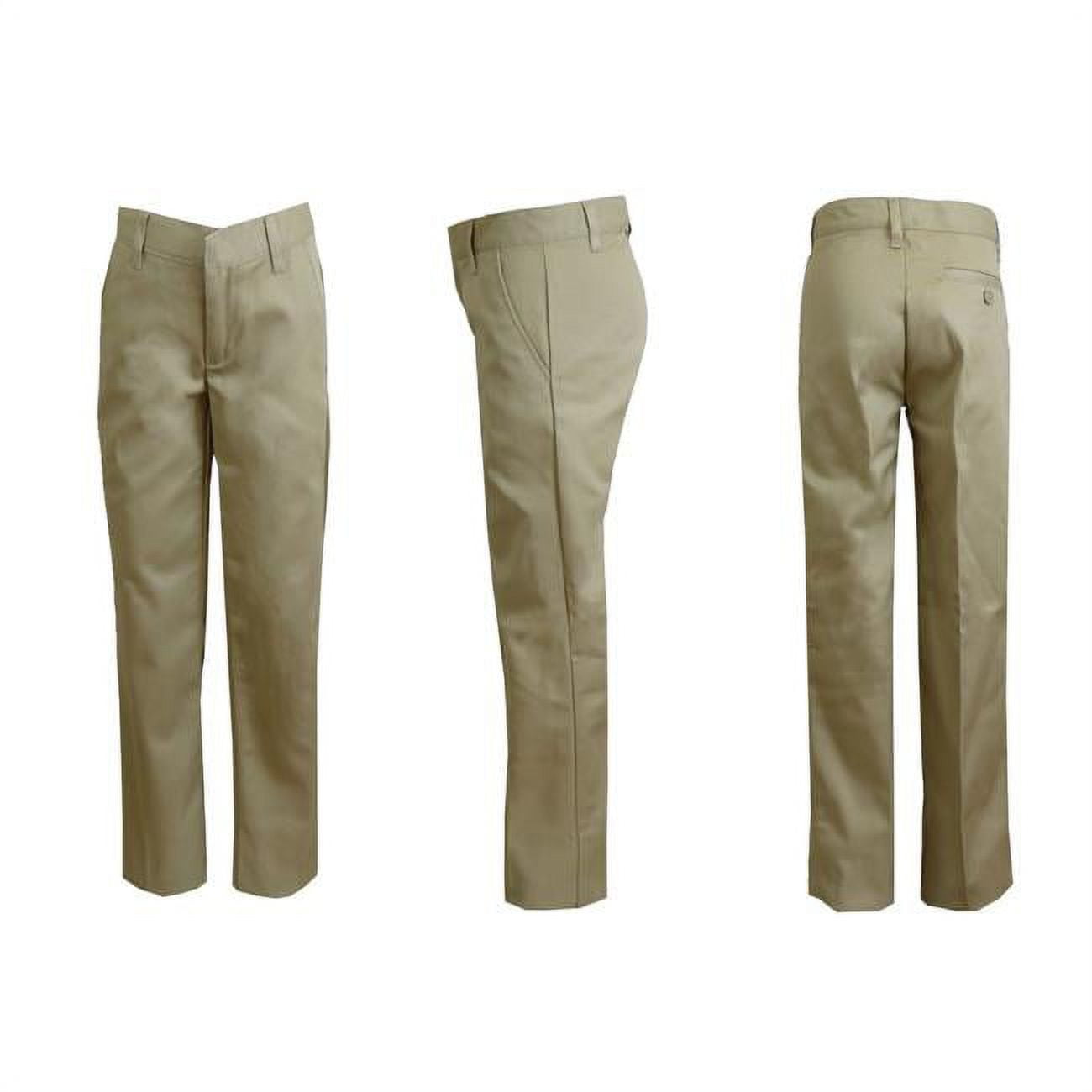 Picture of DDI 2290547 Girls&apos; Khaki Basic Flat Front School Pants - Size 7-14 Case of 24