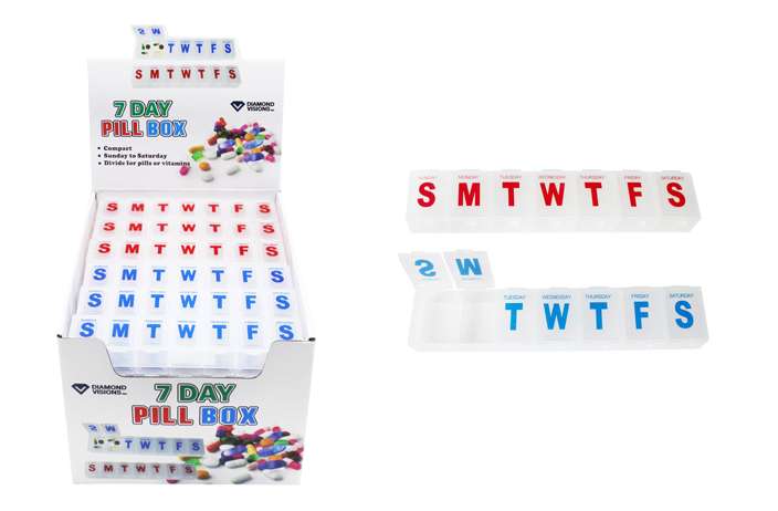 7-Day Pill Boxes, Assorted case of 288