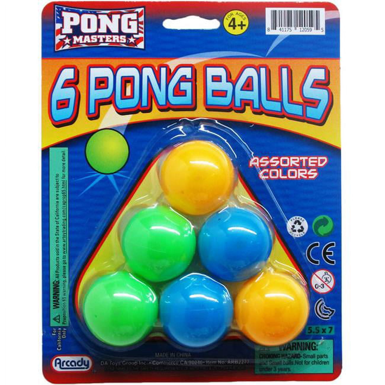 Picture of DDI 2330946 Ping Pong Ball Play Set&#44; Blue&#44; Green & Yellow - 6 Piece - Case of 72
