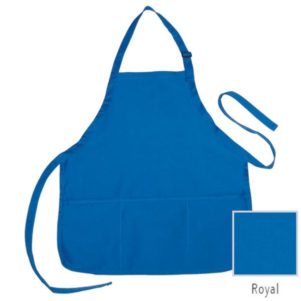 Apron - 3 Pockets, Royal Blue, Poly-Cotton case of 72